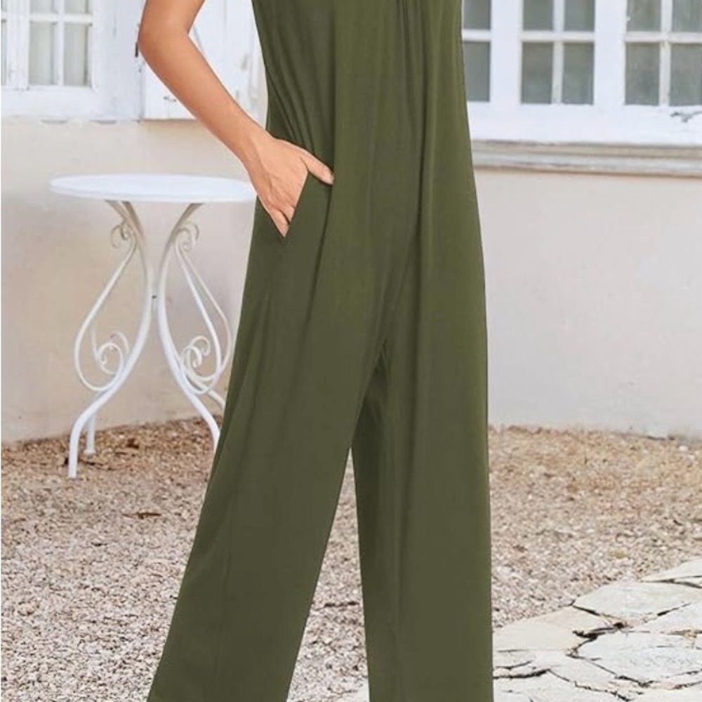 Olive Green Women's Jumpsuit - Picture 5 of 5